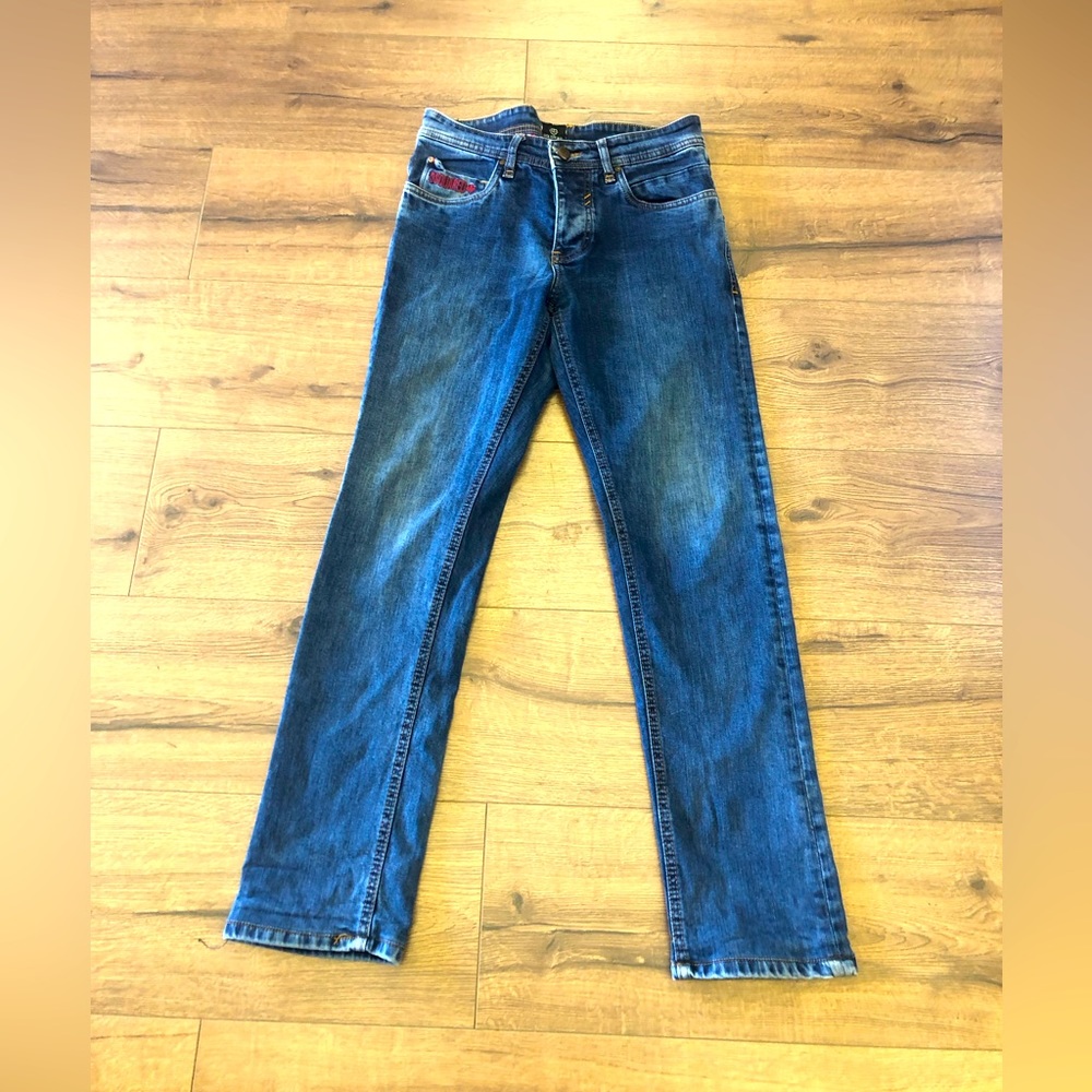 D SQUARED STRAIGHT SKINNY LEGS MID RISE DARK WASH BUTTONS FLY 100% cotton in 31